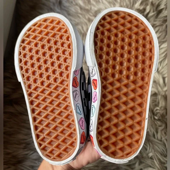 🩷🤍❤️ Vans Toddler Sk8-Hi Zip Candy Hearts - Picture 11 of 12